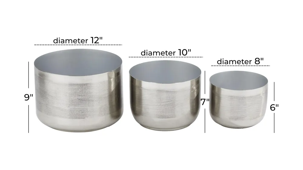 CosmoLiving Sleuther Planter Set of 3 Dimensions