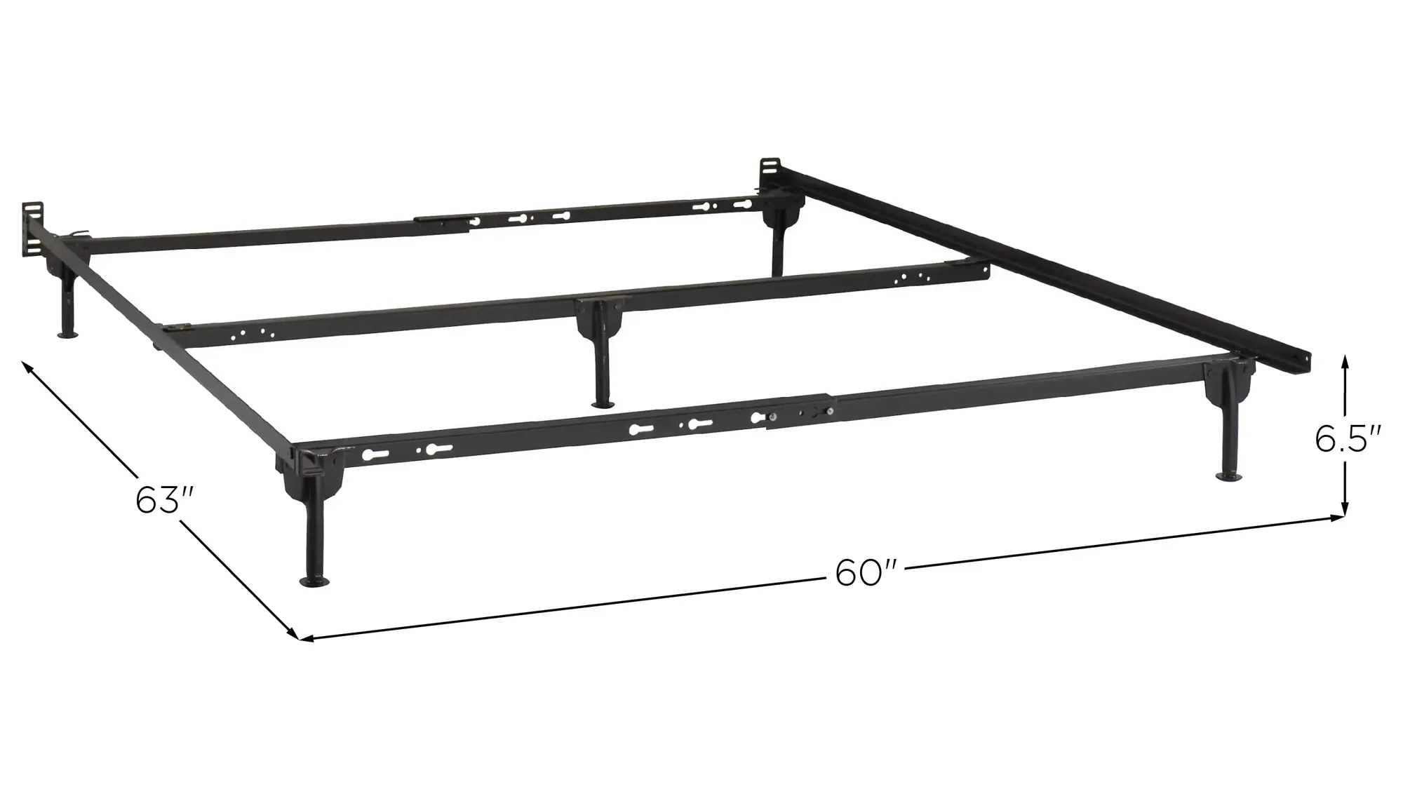 Adjustable Bed Frame w/ Glides - Twin/Full/Queen