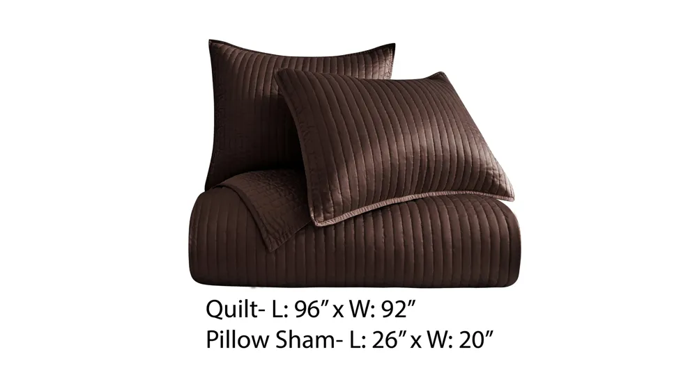 Satin Channel 3-pc. Quilt Set Dimensions
