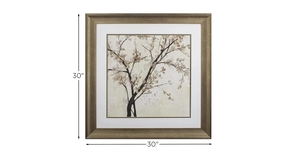 Neutral Blossoms Cream II Wall Art Dimensions