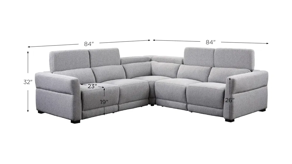 Isla Power Reclining Sectional Sofa Dimensions