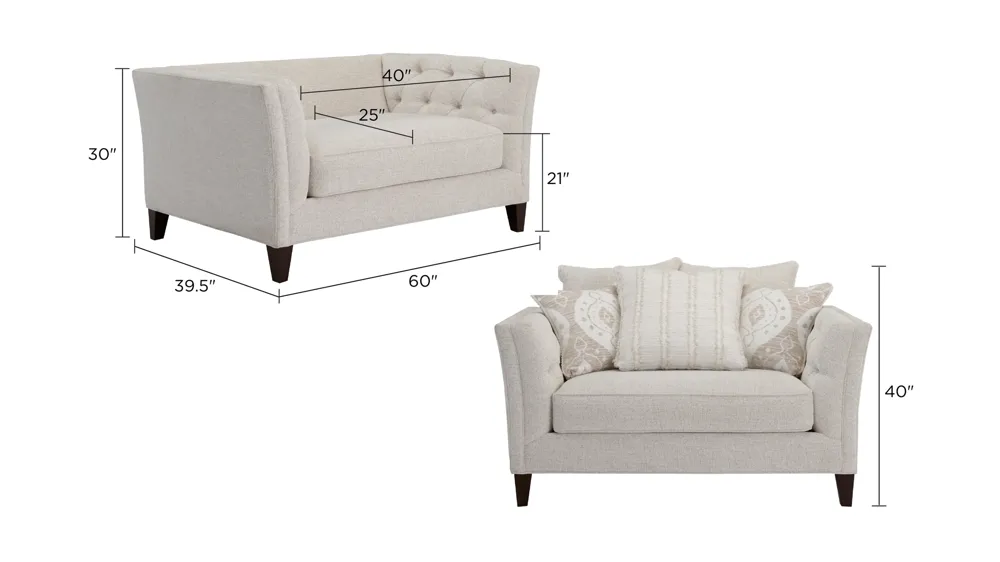 Callie Chair and a Half Dimensions