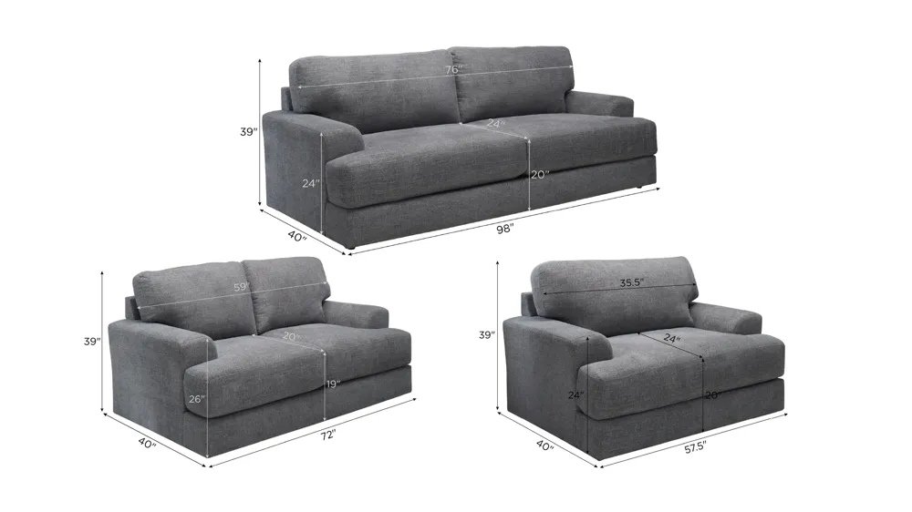 Sundera Living Room Set Dimensions