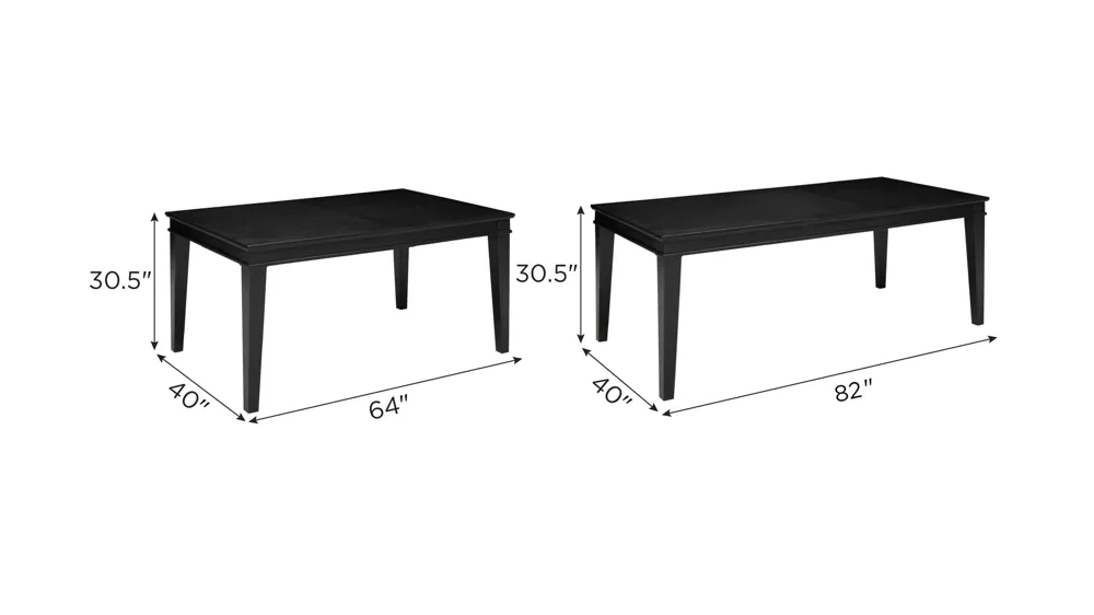 Halden Dining Table w/ Leaf Dimensions