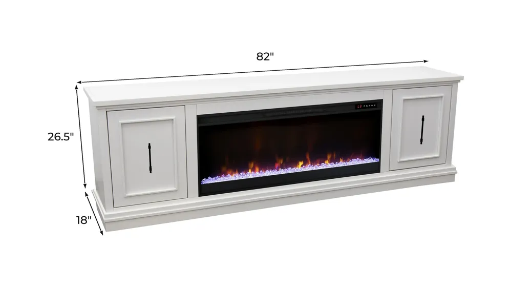 Jordan 82" Fireplace Console Dimensions
