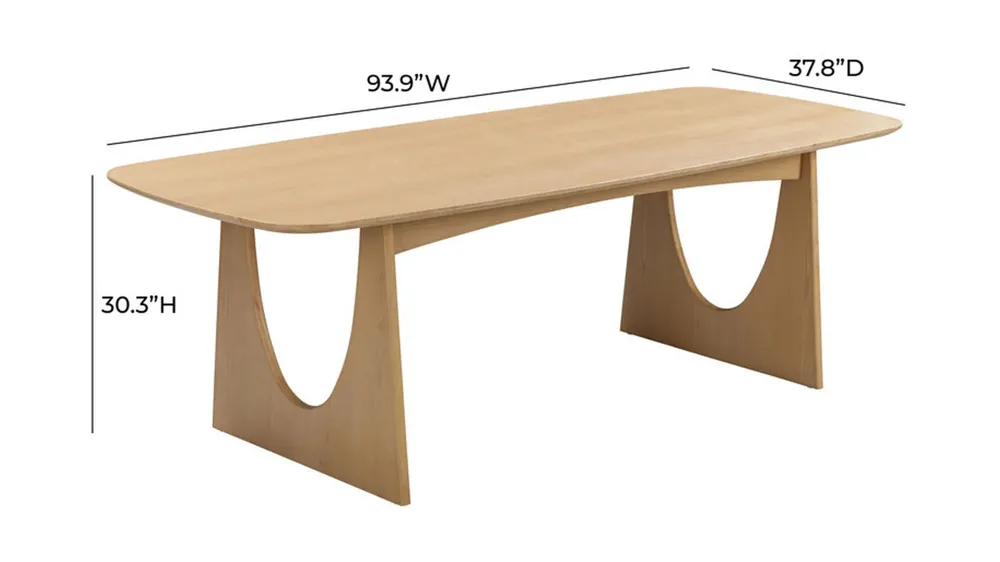 Cybill Ash Dining Table Dimensions