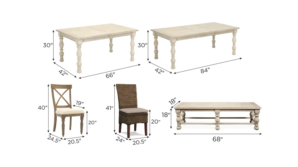 Aberdeen Dining Set Dimensions
