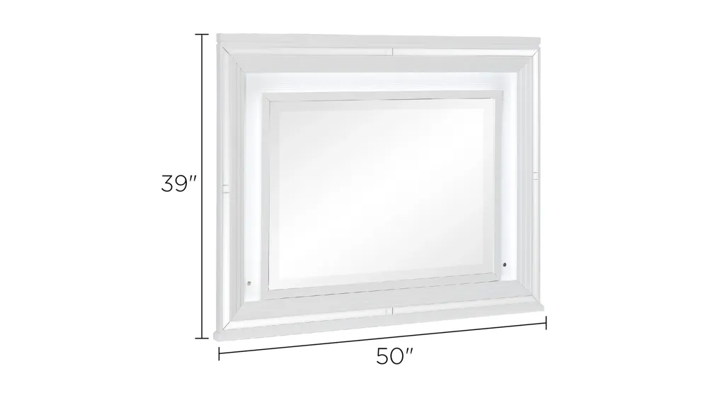 Selena Bedroom Mirror with Led Lighting Dimensions