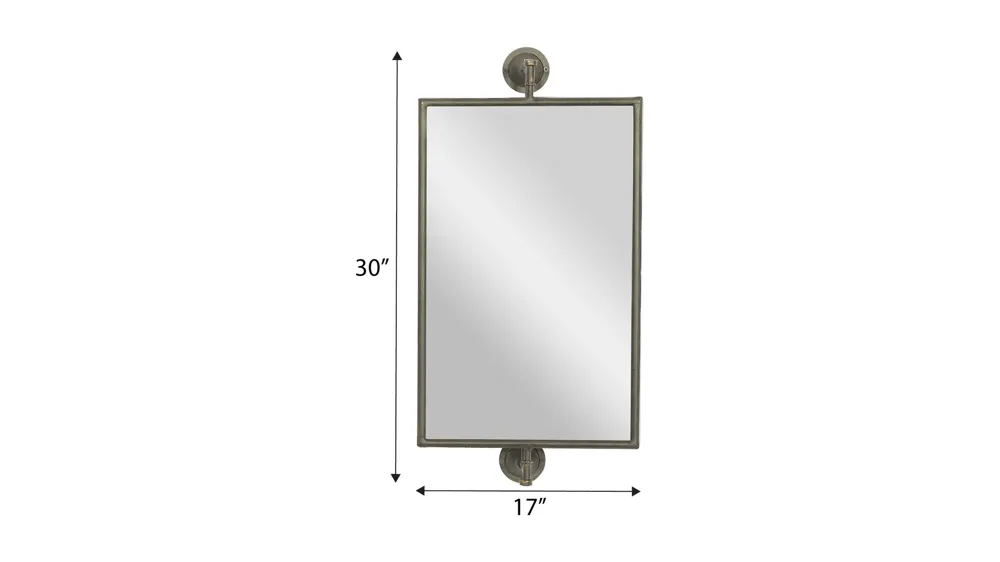 Ivy Collection Black Wood Wall Mirror Dimensions