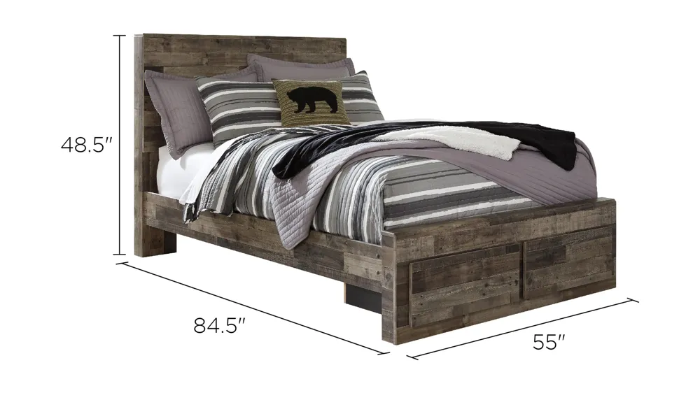Ainsworth Panel Bed w/ 2 Storage Drawers Dimensions