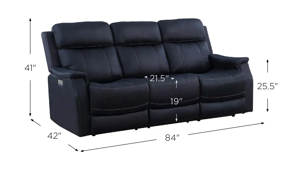 Valencia Dual Power Reclining Sofa Dimensions