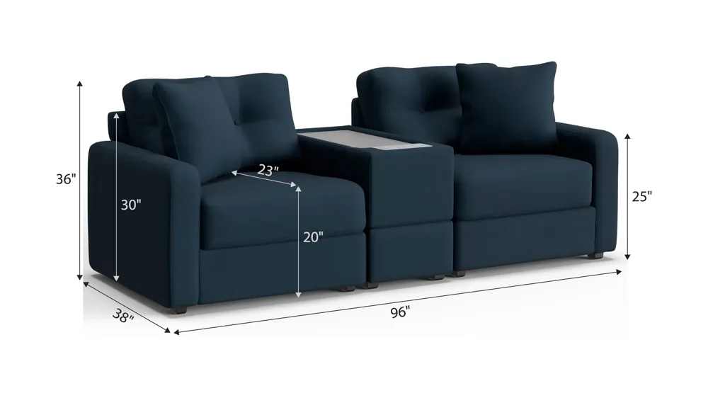 ModularOne 3-pc. Console Loveseat Dimensions