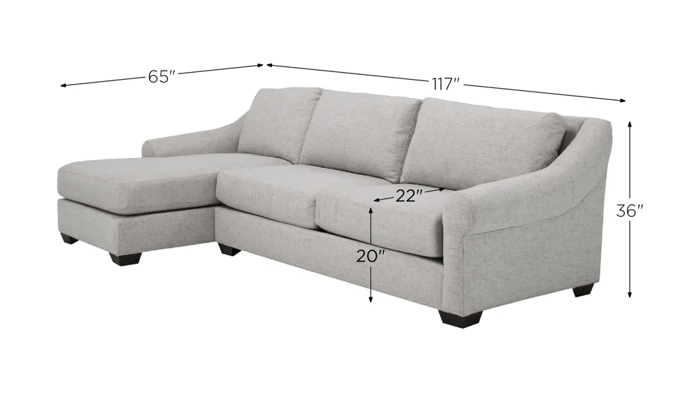 Thatcher 2-pc. Sectional Dimensions