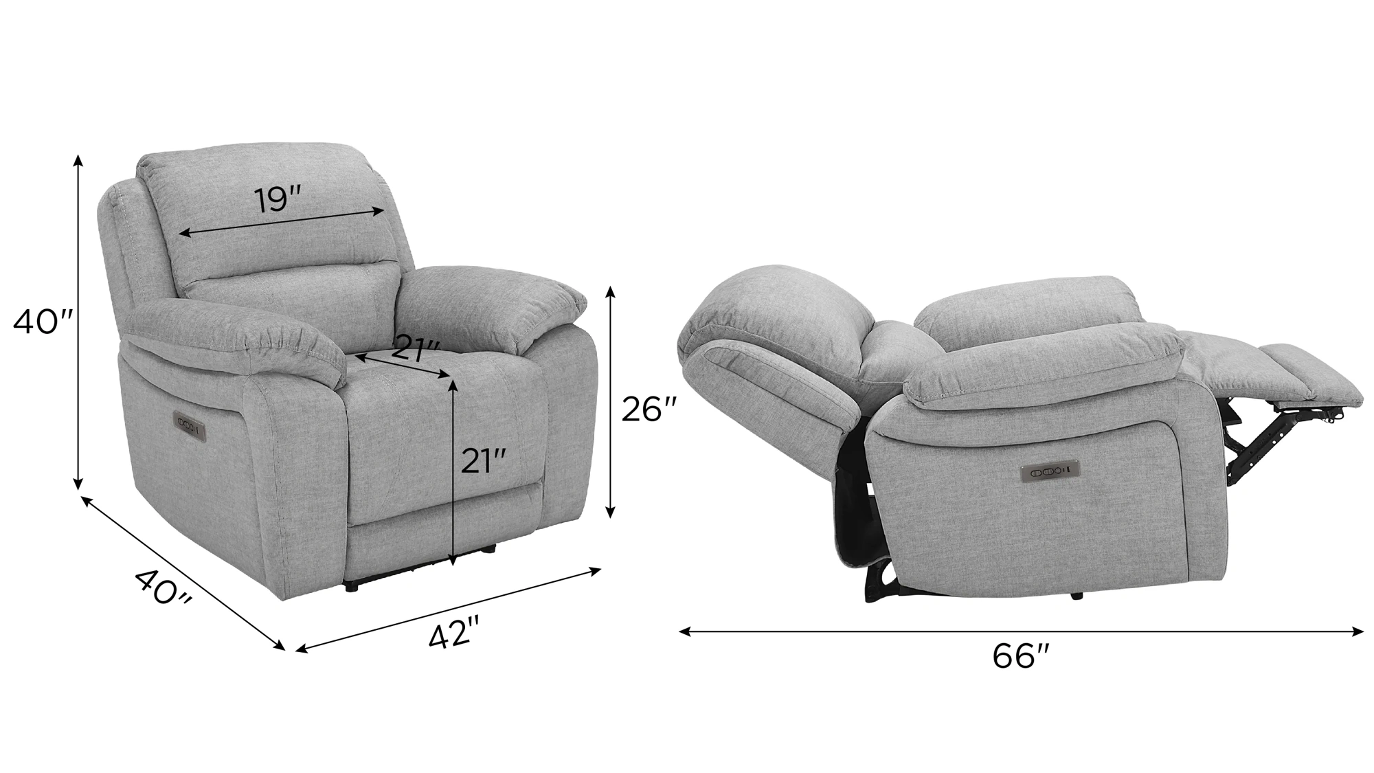 Marley Power Recliner w/ Power Headrest | Raymour & Flanigan