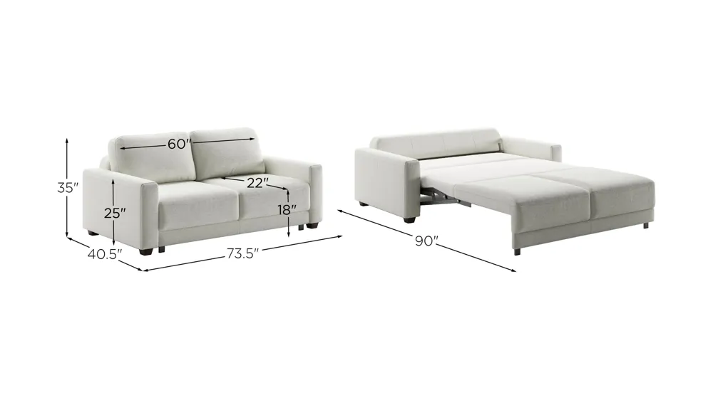 Belton Queen Loveseat Sleeper Dimensions