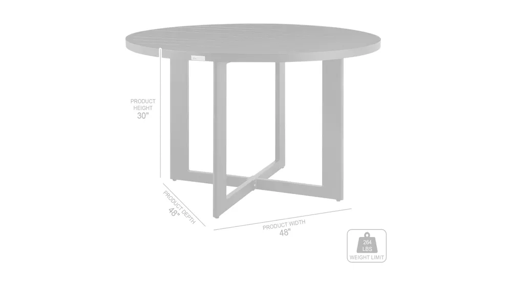 Cayman Outdoor Dining Table Dimensions