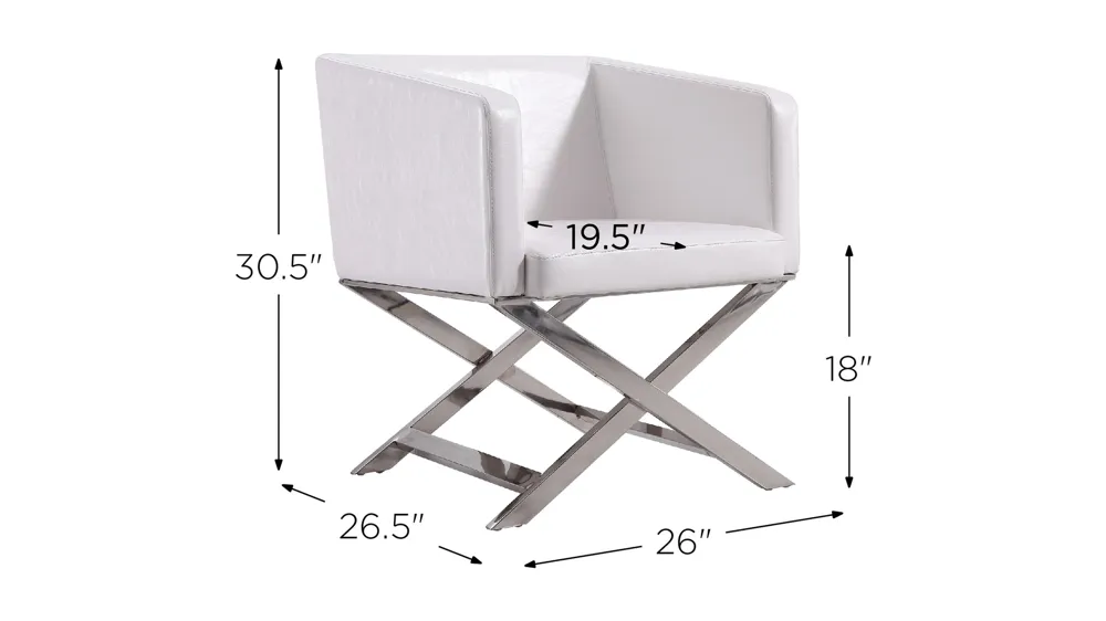 Hollywood Lounge Accent Chair (Set of 2) Dimensions