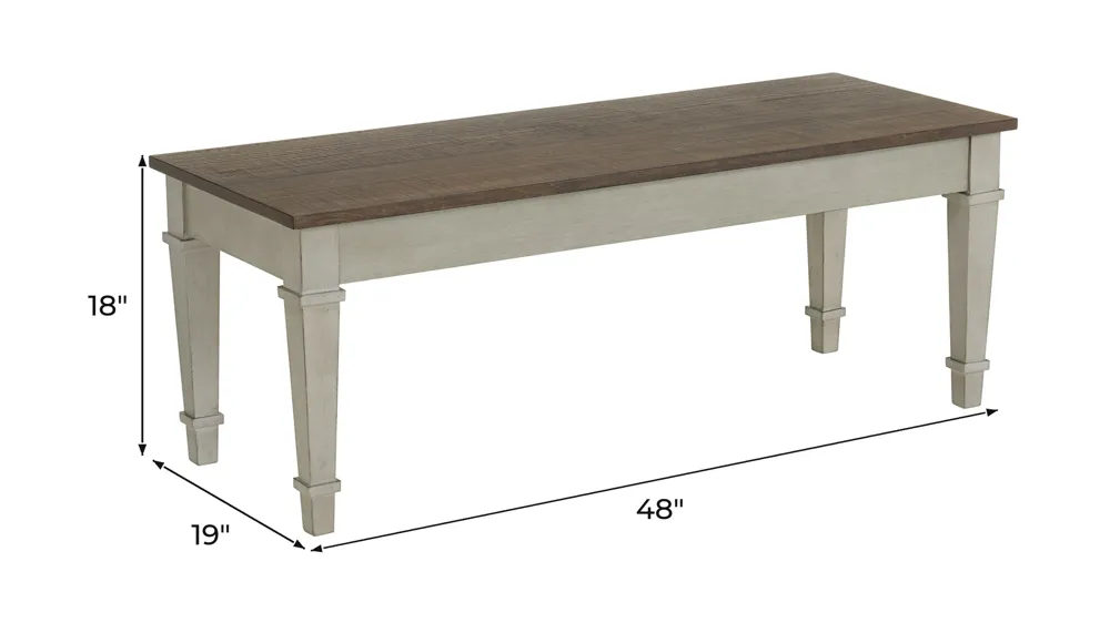 Bloomfield Dining Bench Dimensions