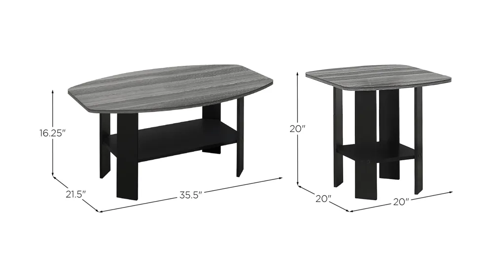 Monarch Specialties 3-pc. Table Set Dimensions