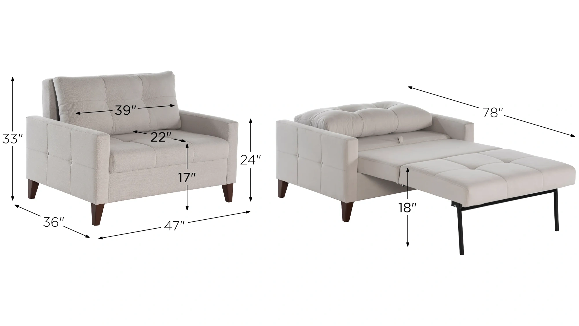 Lugano Sleeper Chair and a Half Raymour Flanigan