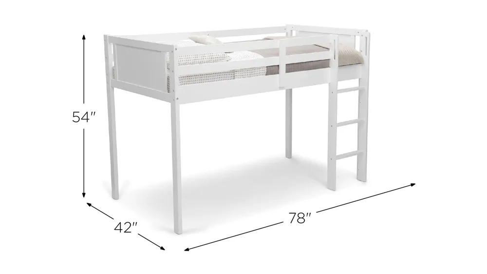 Low Loft Bed by Delta Children Dimensions
