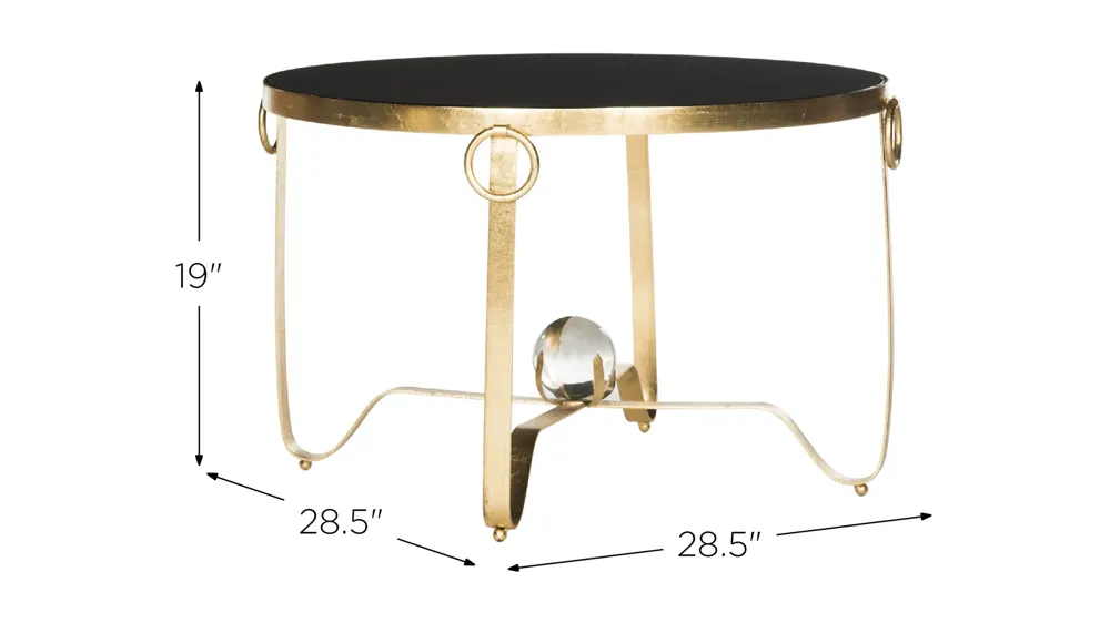 Mona Gold Leaf Round Coffee Table Dimensions