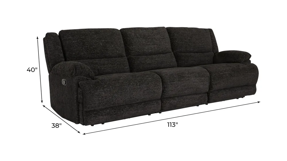 Filmore 3-pc. Manual Sofa Dimensions