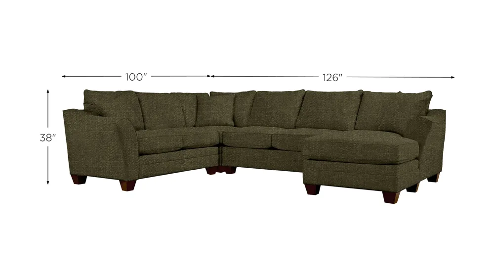 Foresthill 4-pc. Sectional w/ Right Arm Facing Chaise Dimensions