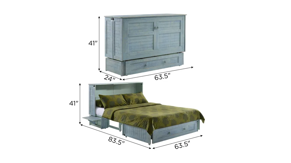 Benedkt Poppy Cabinet Bed w/ Mattress Dimensions