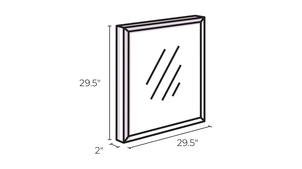Croften Black Vanity Mirror Dimensions
