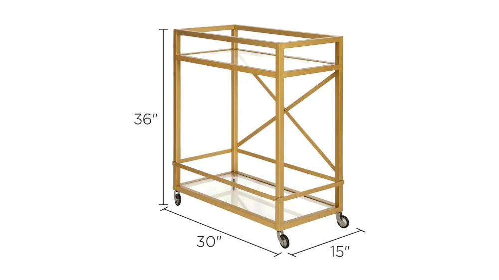 Warbler Rectangular Bar Cart Dimensions