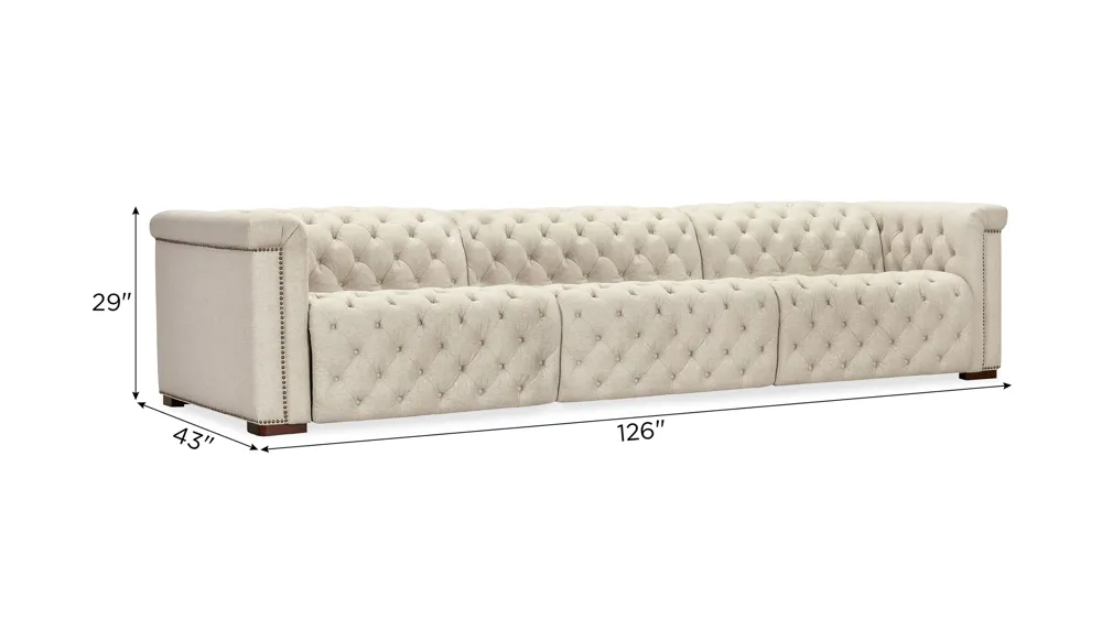 Savion Deux Sofa with Power Recliners & Power Headrests Dimensions