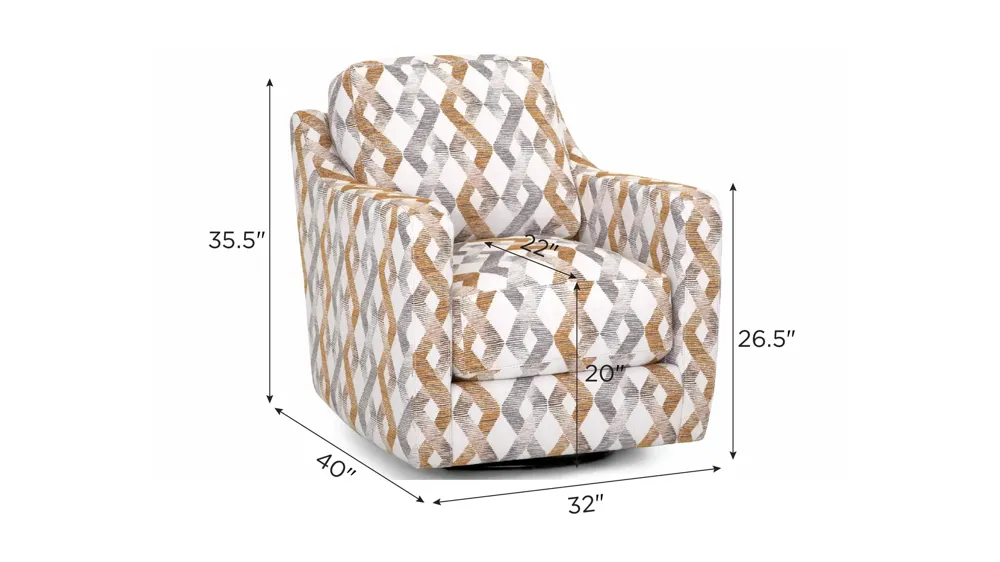 Stella Swivel Accent Chair Dimensions