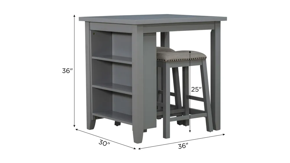 Brook Creek 3-pc. Counter Set Dimensions