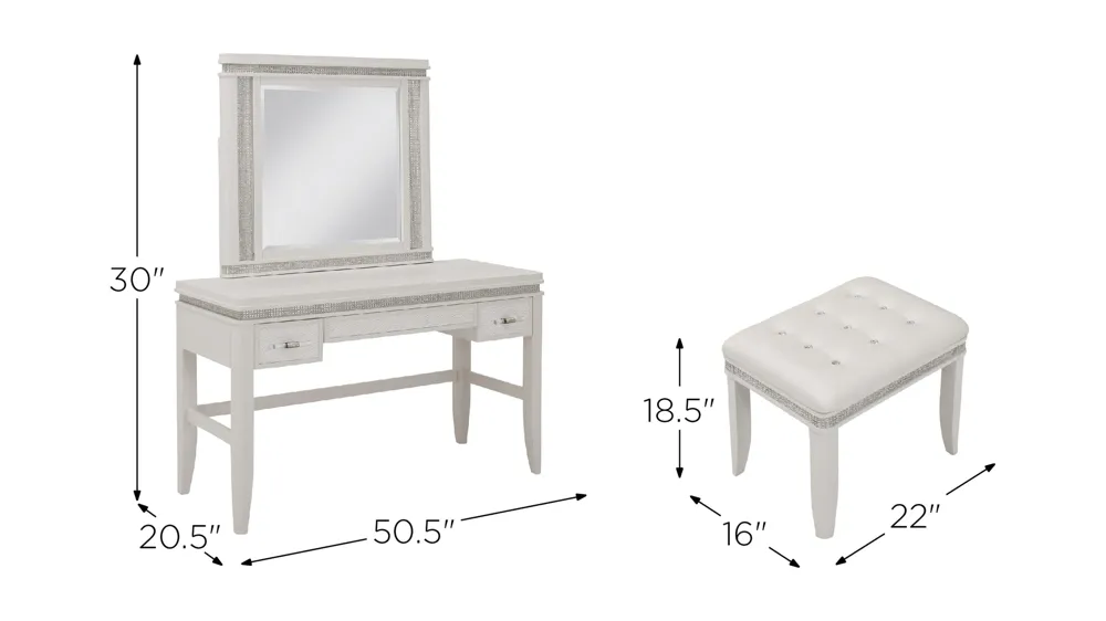 Carmelita 2-pc. Vanity Set Dimensions