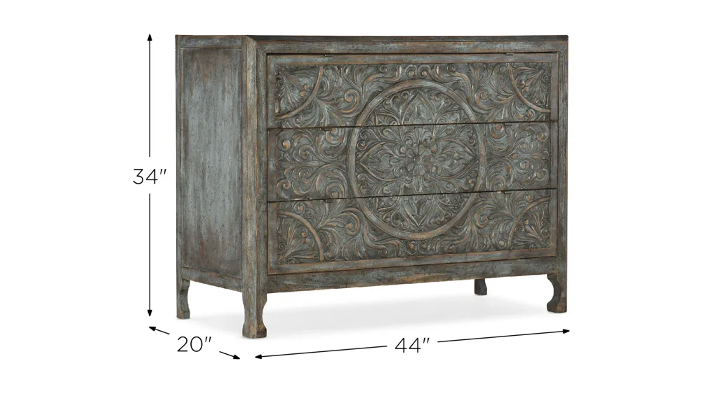 La Grange Lockhart Three-Drawer Accent Chest Dimensions