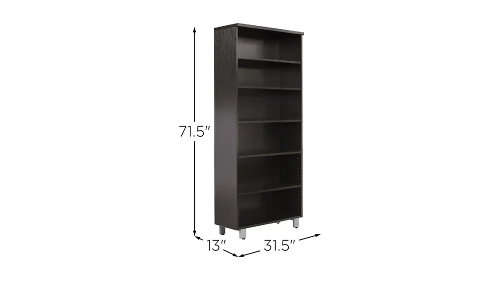 Kristoff 6-Shelf Bookcase Dimensions