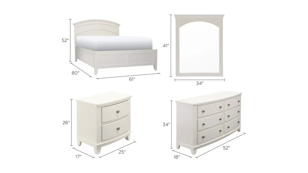 Kylie Youth 4-pc. Platform Bedroom Set Dimensions