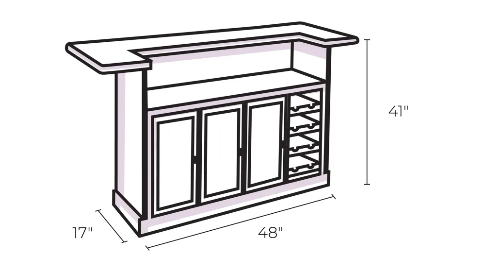 Cabernet Hill Wine Console Dimensions