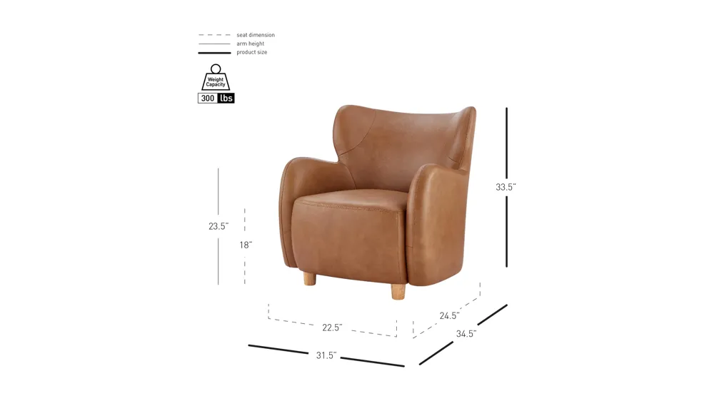 Tiffany Arm Chair Dimensions
