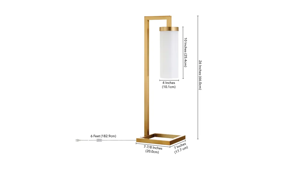 Ansa White Cylinder Table Lamp Dimensions