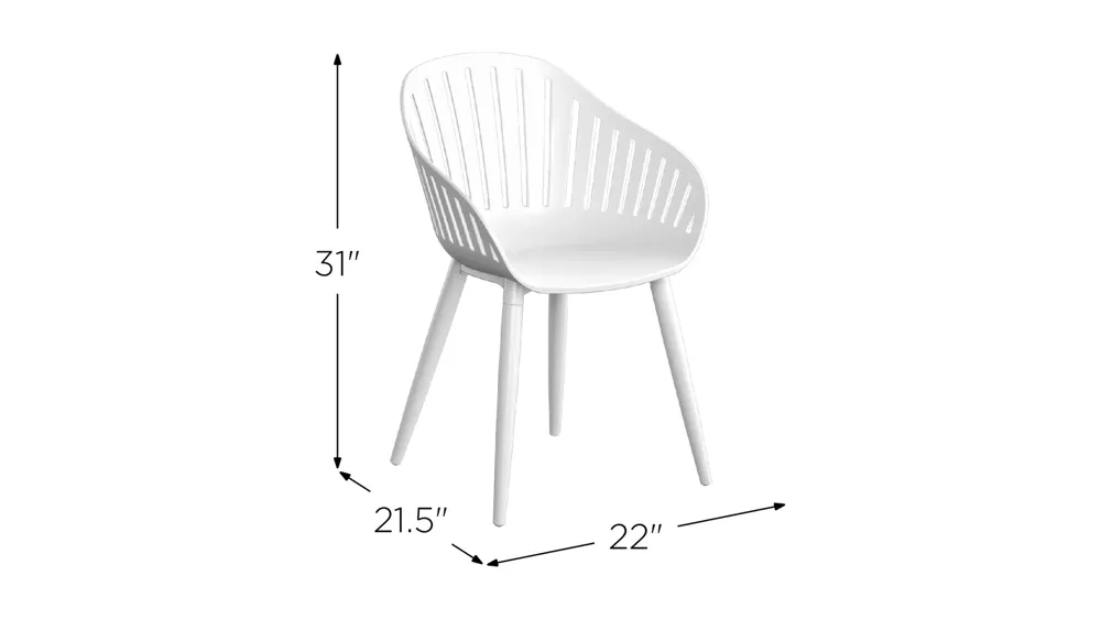 Amazonia Outdoor Dining Chair - Set of 2 Dimensions