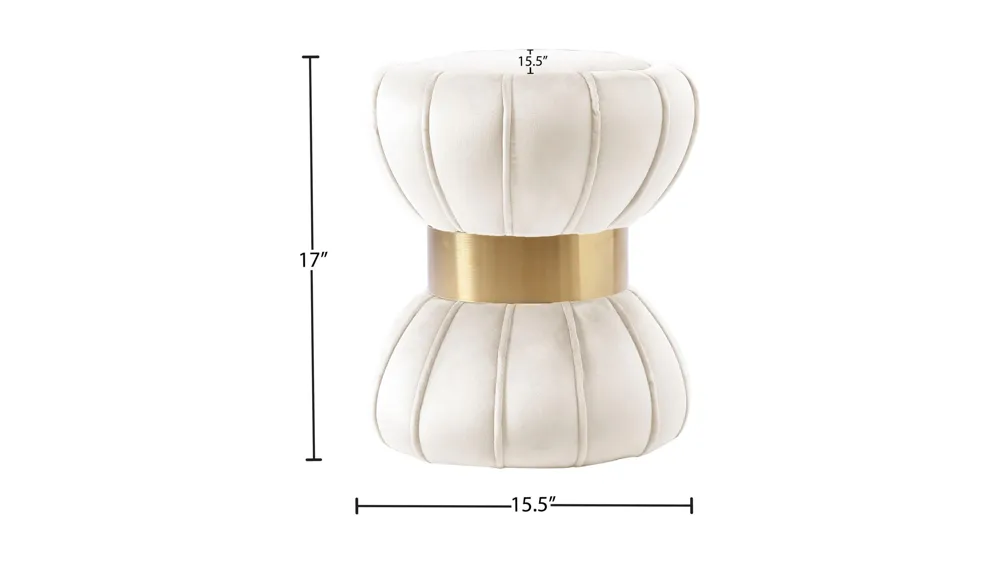 Vino Velvet Ottoman/Stool Dimensions
