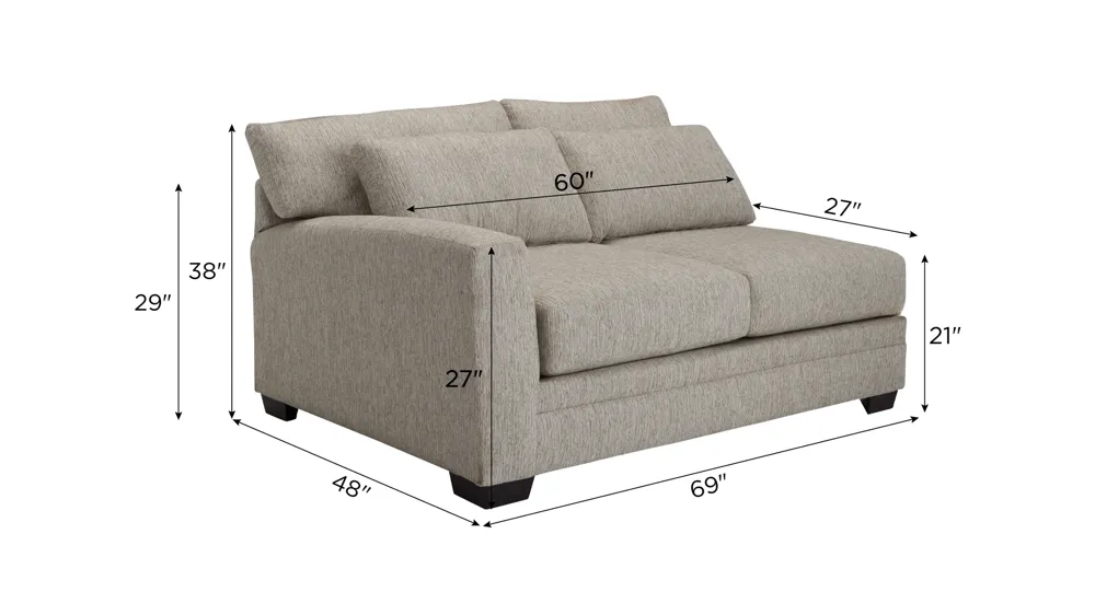 Easton Left Arm Facing Loveseat Dimensions