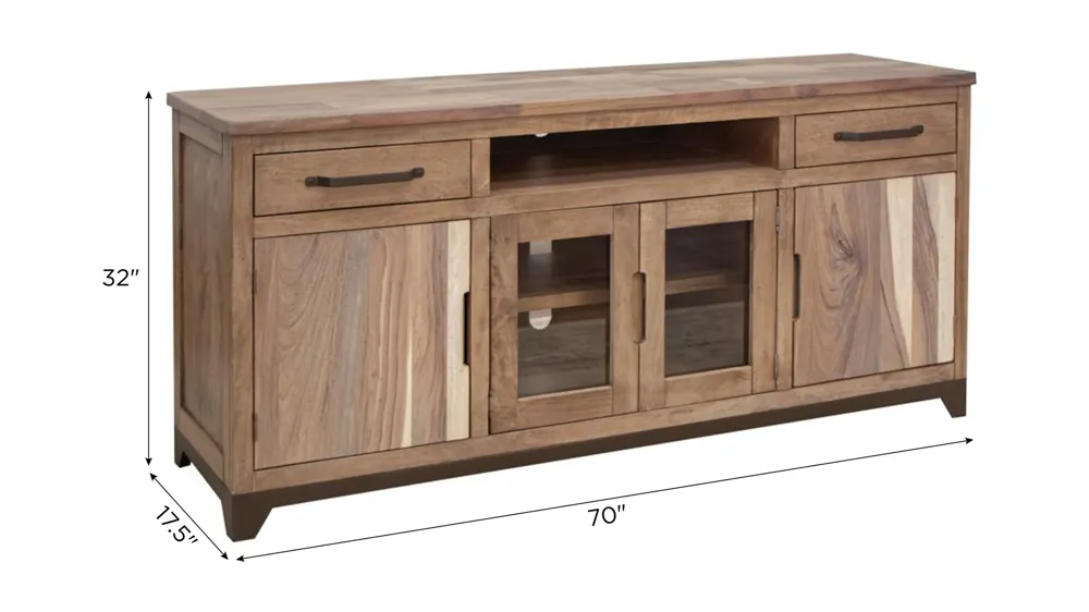 Natural Parota 70" TV Stand Dimensions