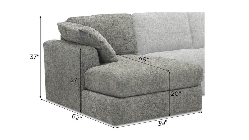 Nappily Left Arm Facing Chaise Dimensions