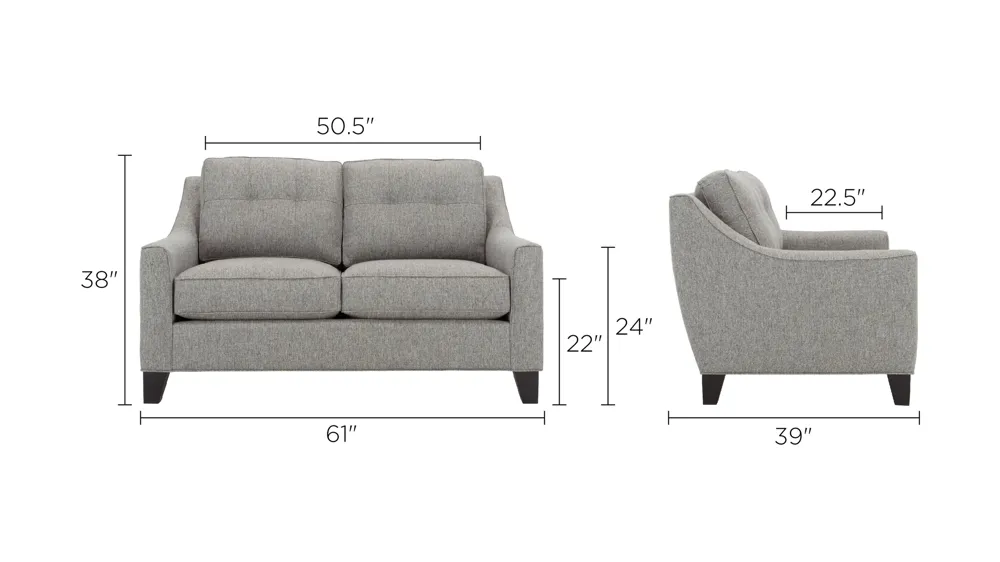 Carmine Loveseat Dimensions