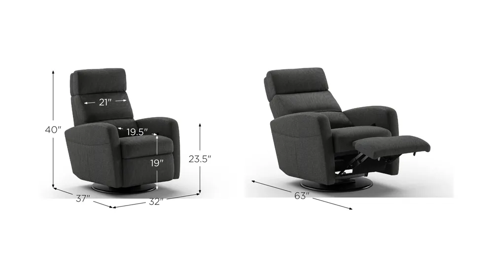 Sloped Manual Recliner Dimensions