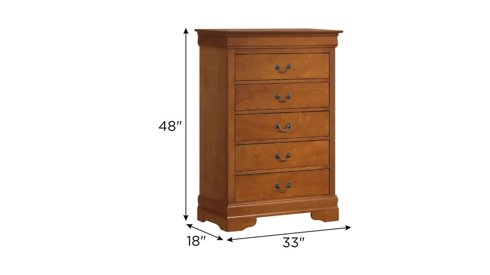 Rossie 5-Drawer Bedroom Chest Dimensions
