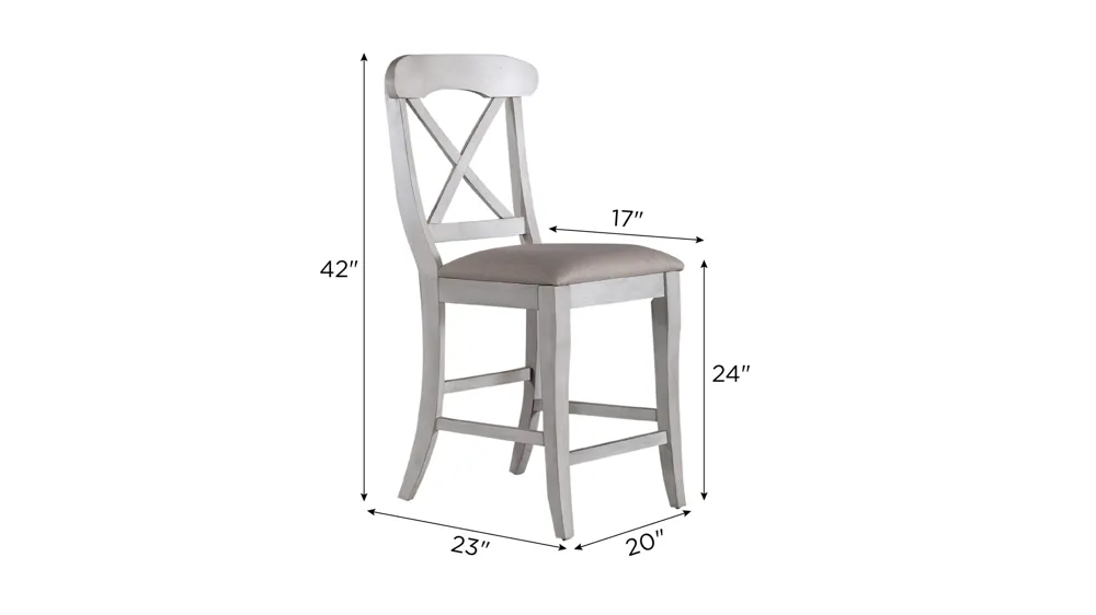 Ocean Isle Counter Chair Set of 2 Dimensions